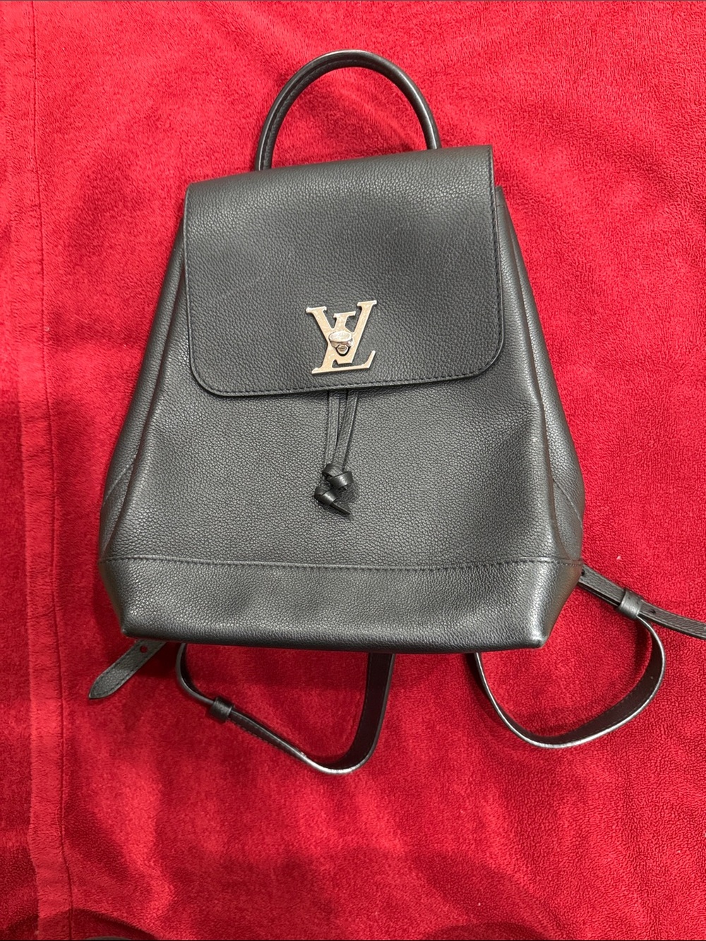 Louis Vuitton Black Pebbled Leather Backpack with Gold LV Hardware - Picture 1 of 4